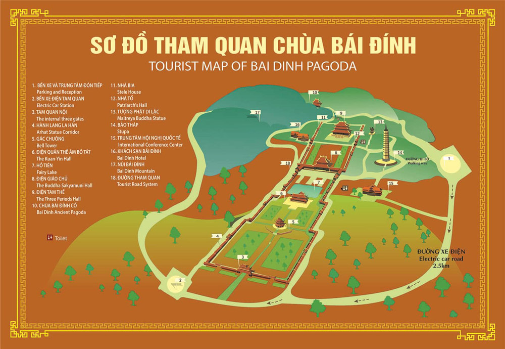 Bai Dinh pagoda. Visiting Bai Dinh Pagoda. Bai Dinh Pagoda Map