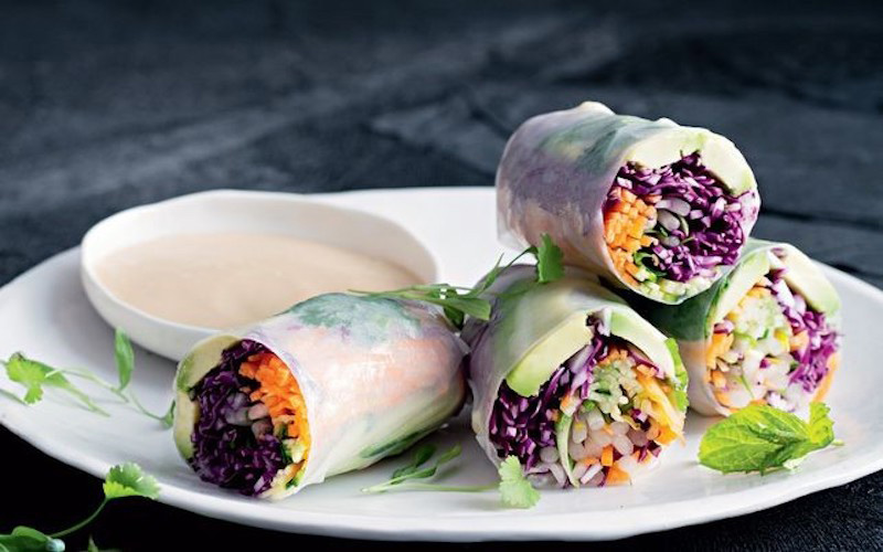 Vegetarian Vietnamese Food Spring Rolls