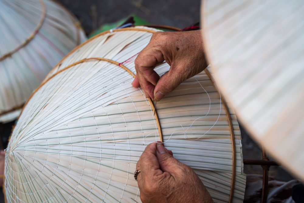 Vietnamese headdress village visits and craftsman workshops