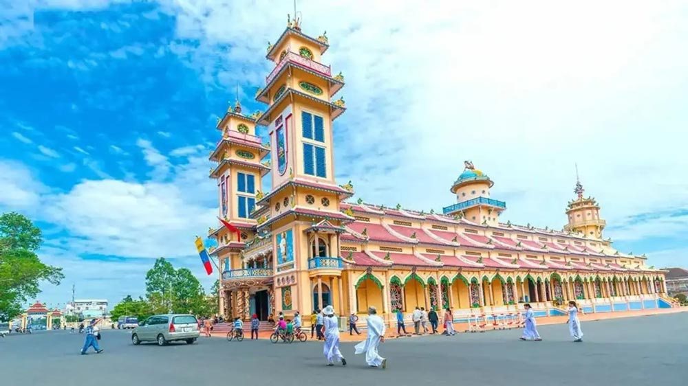 Vietnamese temple. Cao Dai Temple in Tay Ninh